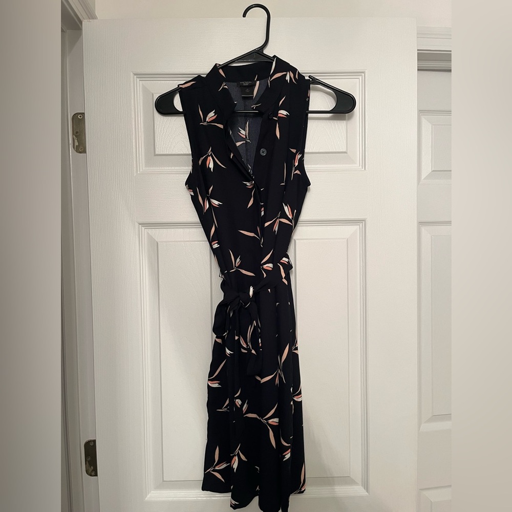 Ann Taylor Factory Floral Sleeveless Dress - Black